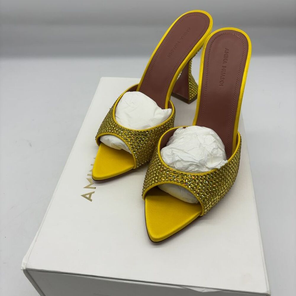 Amina Muaddi Crystal-Embellished Caroline Mules